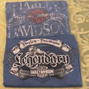 Two Harley Davidson XL Tee Shirts